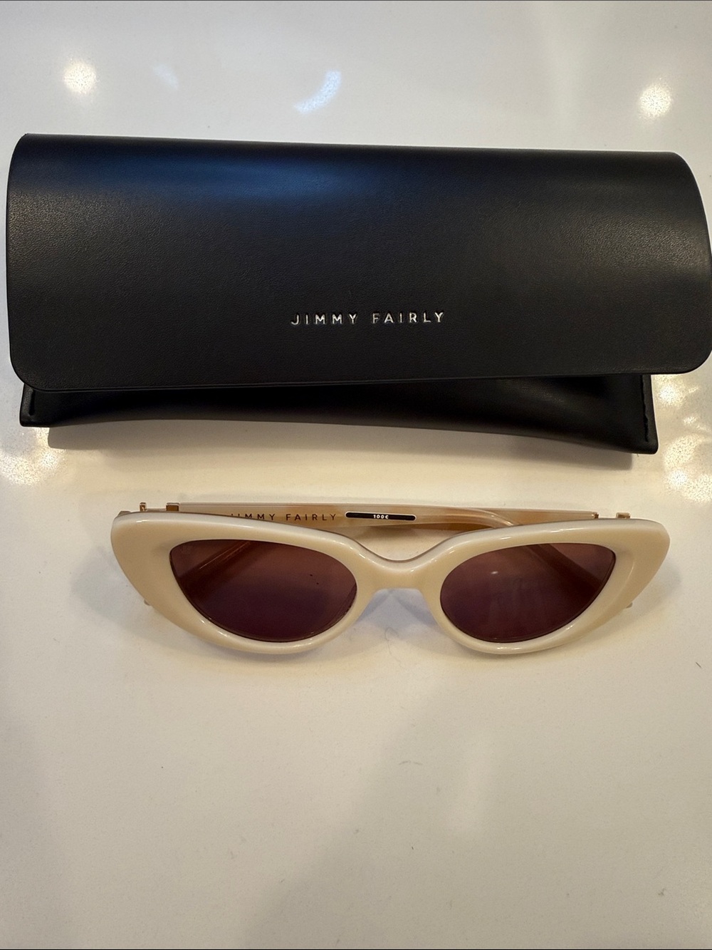 Jimmy Fairly Women's Cream Cat-Eye Sunglasses